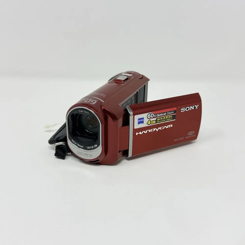 Sony DCR-SX40 Handycam 4GB Digital Camcorder Red Tested Box Battery Charger